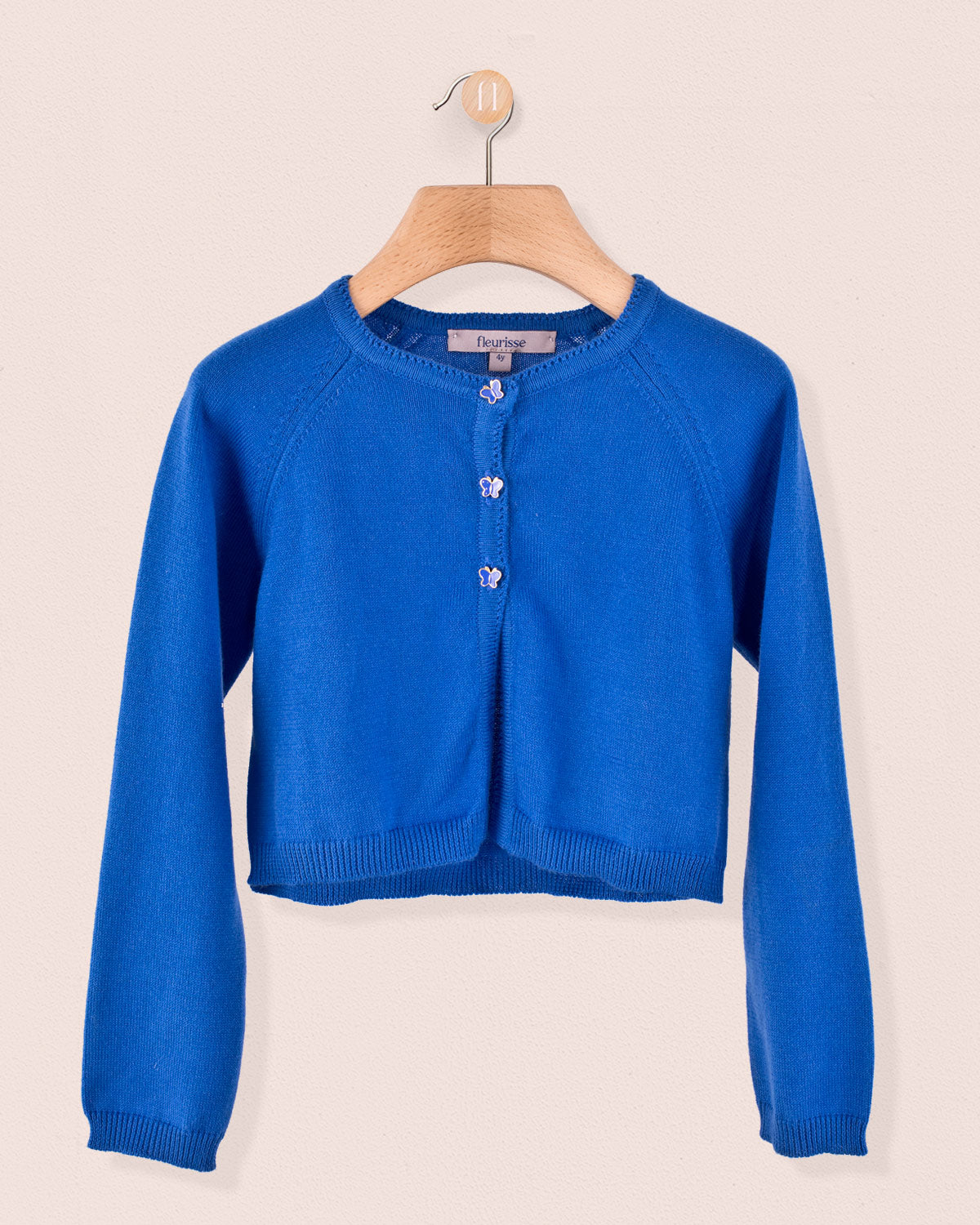 Betsy Cerulean Cardigan with Butterfly Buttons